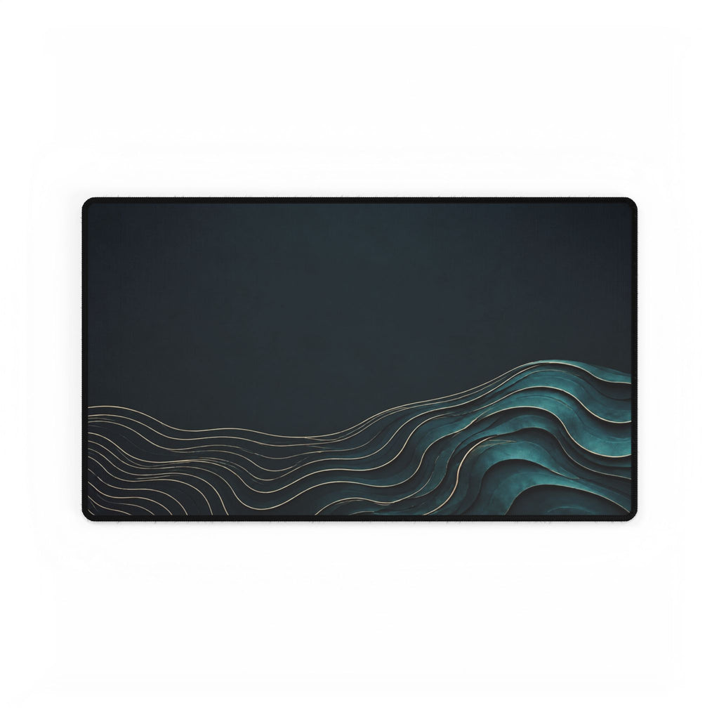 Printify preview: Teal Evolution desk mat, 23.6 × 13.8 inches, flat on a white background.