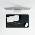 Printify preview: overhead view of Teal Horizon, 23.6 × 13.8 inches, with keyboard and mouse.