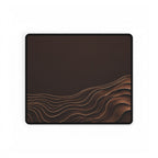 Printify preview: Espresso Evolution desk mat, 14.4 × 12.1 inches, flat on a white background.
