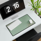 Printify preview: Minimal Celadon Bronze, 23.6 × 13.8 inches, angled desk view with keyboard and mouse.