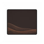 Printify preview: Espresso Interference desk mat, 14.4 × 12.1 inches, flat on a white background.