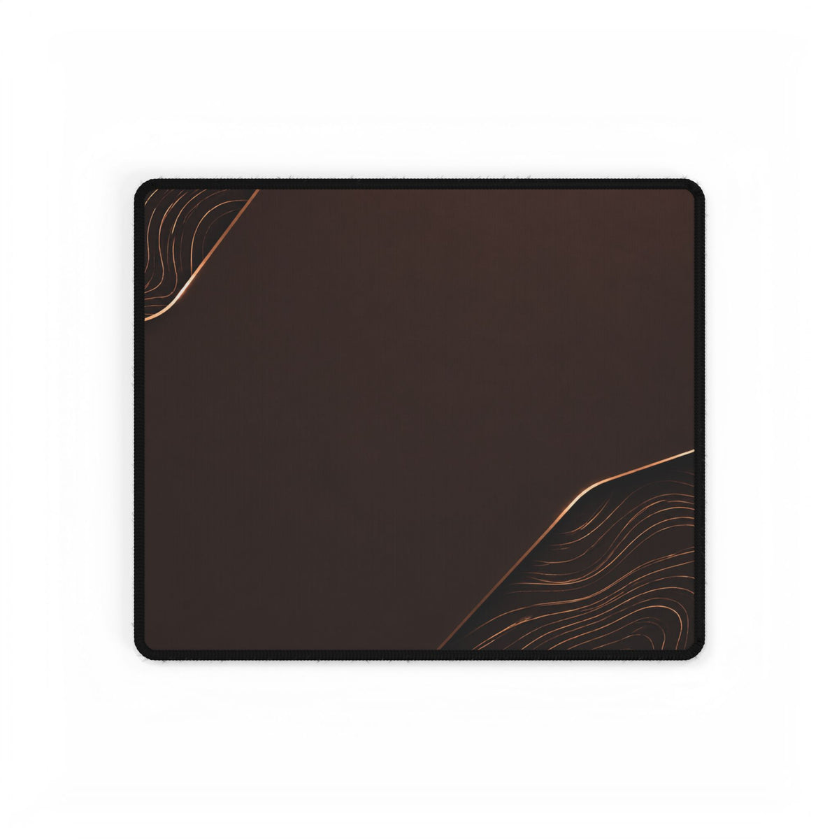 Printify preview: Espresso Cutaway desk mat, 14.4 × 12.1 inches, flat on a white background.