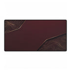 Printify preview: Burgundy Cutaway desk mat, 31.5 × 15.5 inches, flat on a white background.