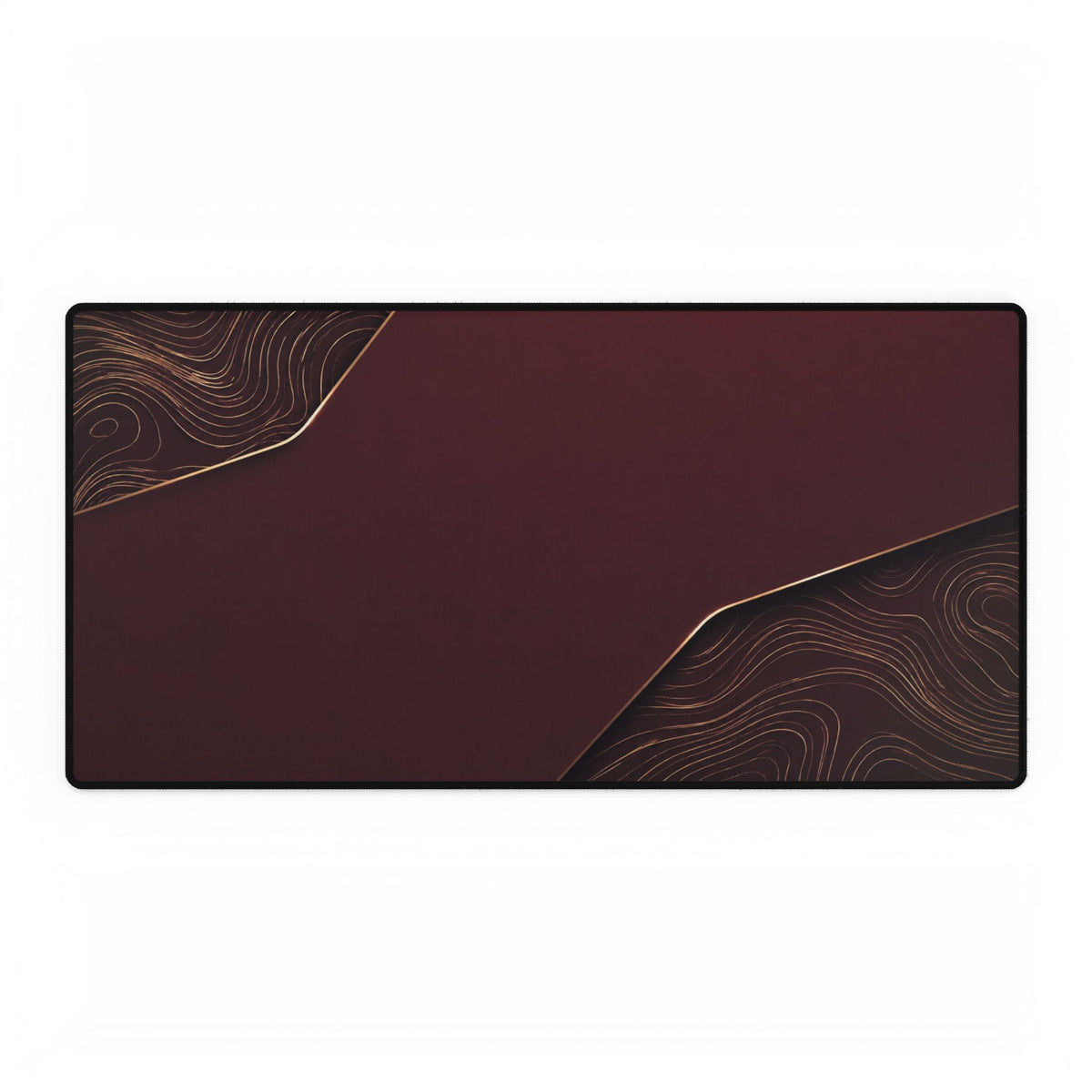 Printify preview: Burgundy Cutaway desk mat, 31.5 × 15.5 inches, flat on a white background.