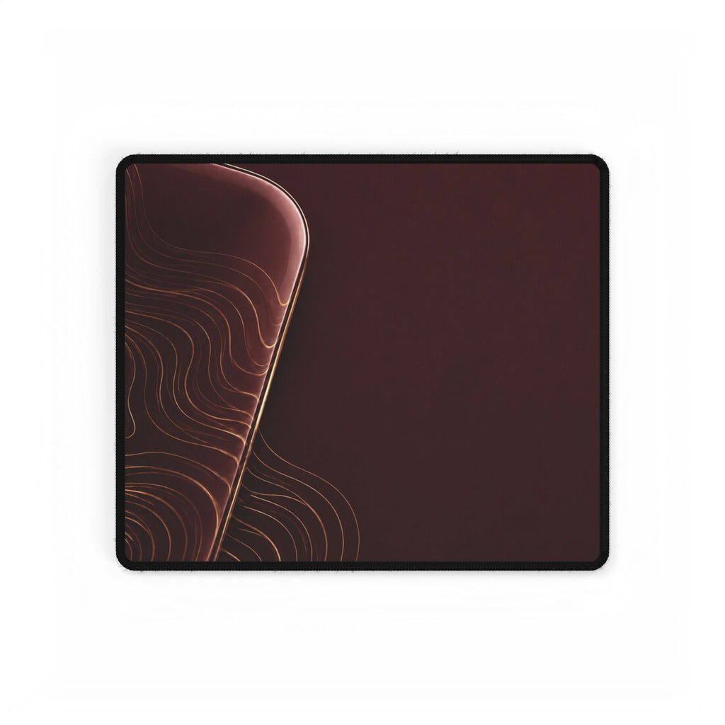 Printify preview: Burgundy Optic desk mat, 14.4 × 12.1 inches, flat on a white background.