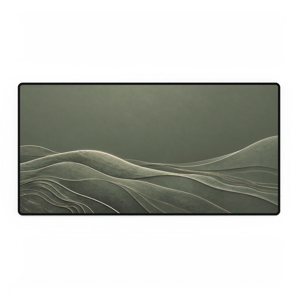 Printify preview: Sage Horizon desk mat, 31.5 × 15.5 inches, flat on a white background.