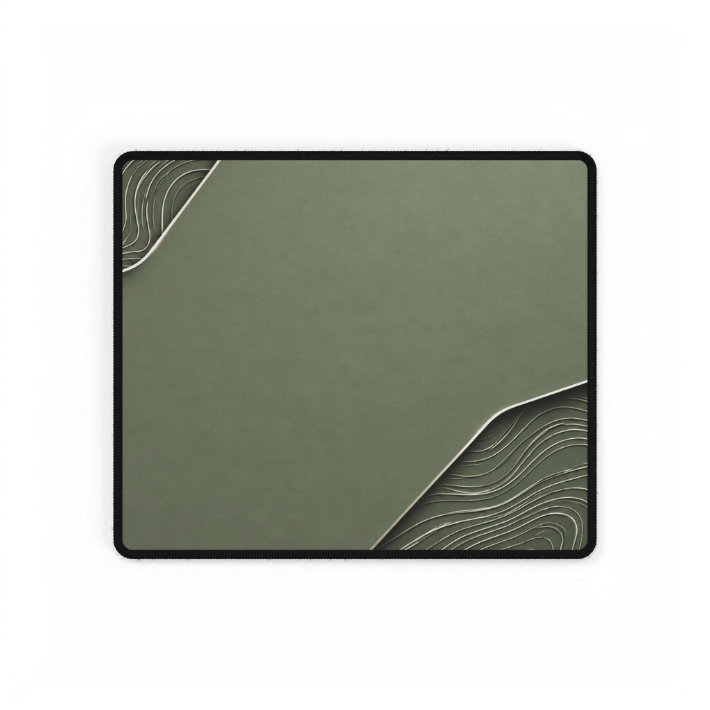 Printify preview: Sage Cutaway desk mat, 14.4 × 12.1 inches, flat on a white background.