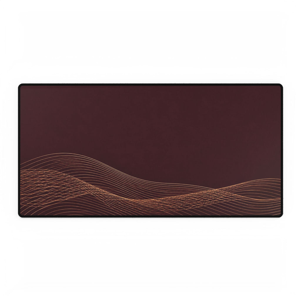 Printify preview: Burgundy Interference desk mat, 31.5 × 15.5 inches, flat on a white background.