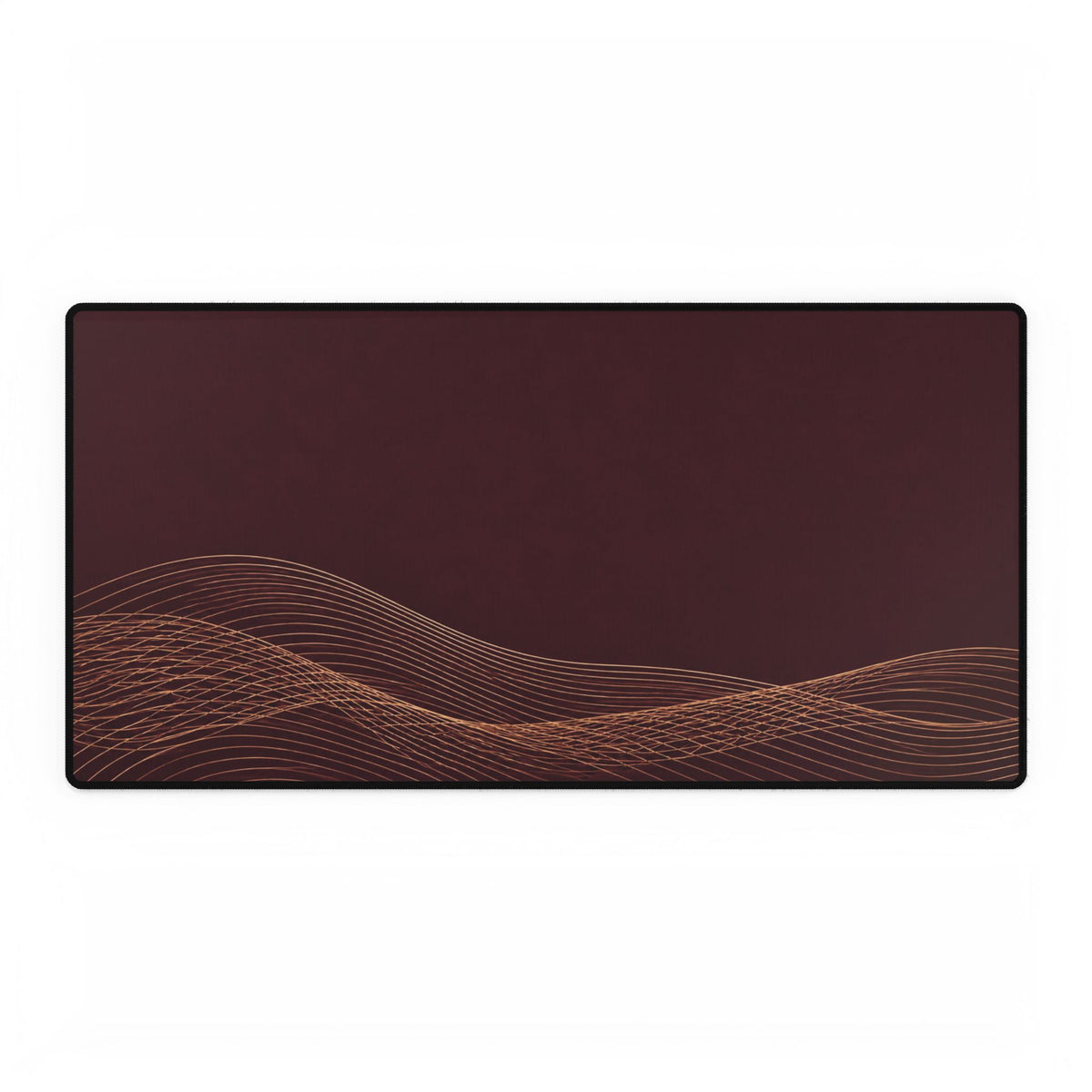 Printify preview: Burgundy Interference desk mat, 31.5 × 15.5 inches, flat on a white background.