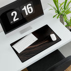 Printify preview: Espresso Horizon, 23.6 × 13.8 inches, with keyboard and mouse on a white desk, viewed at an angle.