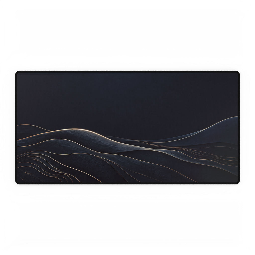 Printify preview: Navy Horizon desk mat, 31.5 × 15.5 inches, flat on a white background.