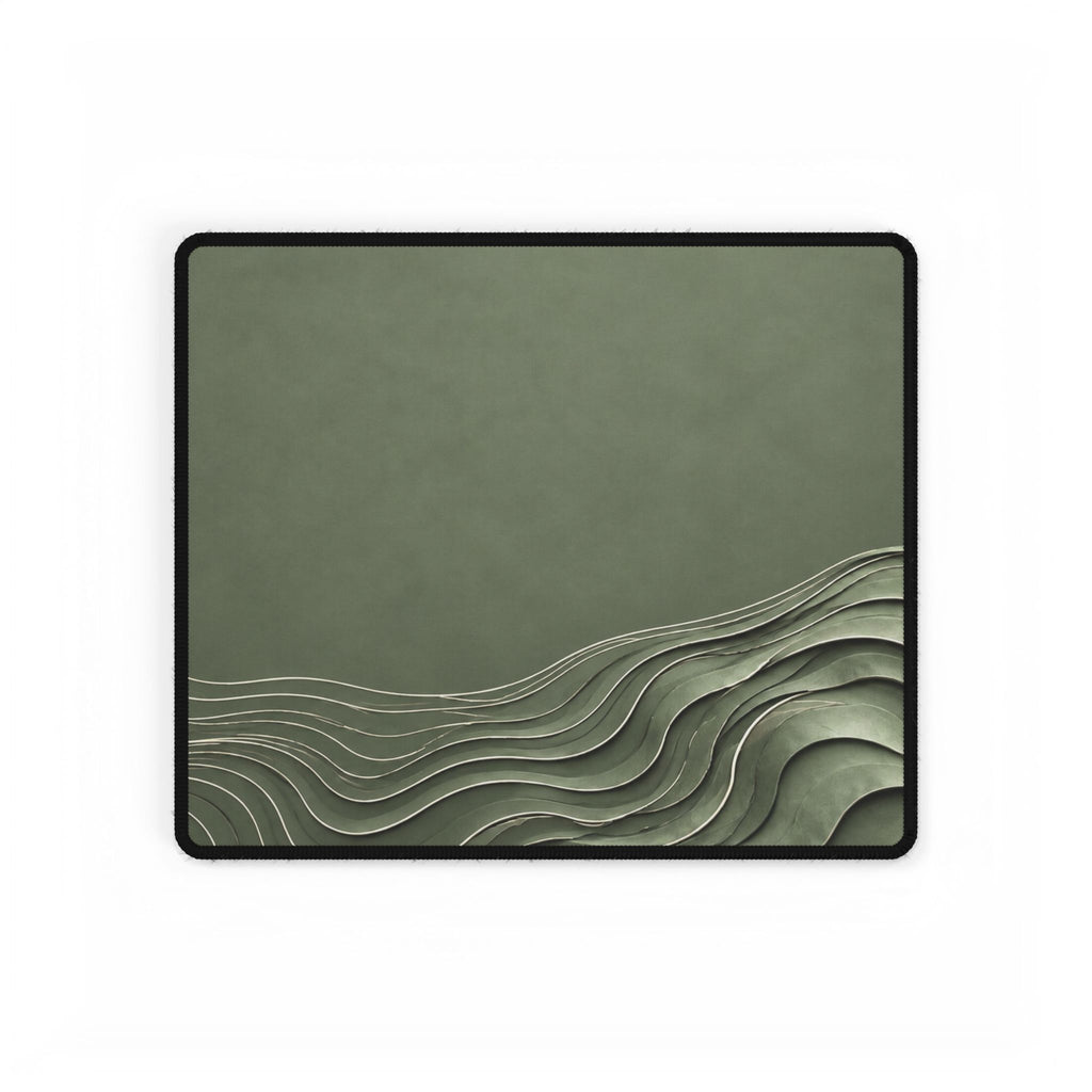 Printify preview: Sage Evolution desk mat, 14.4 × 12.1 inches, flat on a white background.