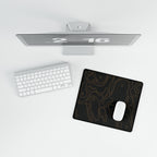 Printify preview: Obsidian Atlas, 14.4 × 12.1 inches, overhead desk view with keyboard and mouse.