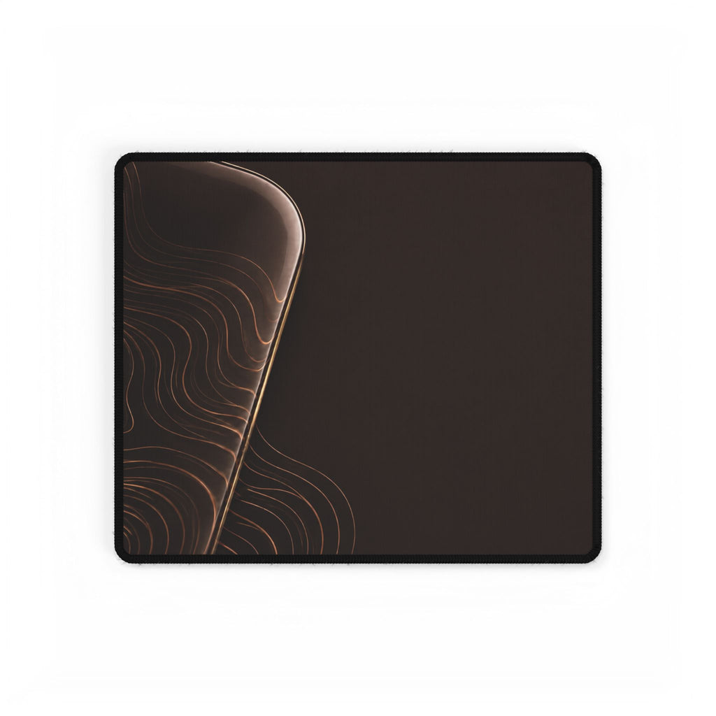 Printify preview: Espresso Optic desk mat, 14.4 × 12.1 inches, flat on a white background.