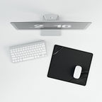 Printify preview: overhead view of Charcoal Cutaway, 14.4 × 12.1 inches, with a mouse beside a keyboard.