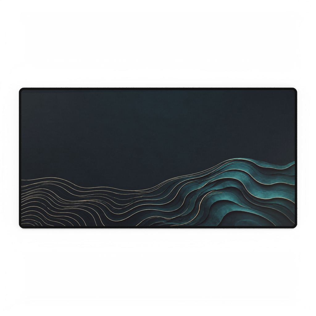 Printify preview: Teal Evolution desk mat, 31.5 × 15.5 inches, flat on a white background.