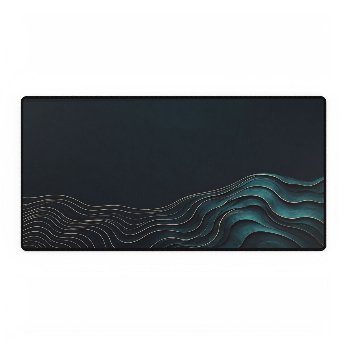 Printify preview: Teal Evolution desk mat, 31.5 × 15.5 inches, flat on a white background.
