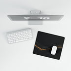 Printify preview: Obsidian Radiance, 14.4 × 12.1 inches, overhead desk view with keyboard and mouse.