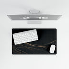 Printify preview: Obsidian Horizon, 23.6 × 13.8 inches, overhead desk view with keyboard and mouse.