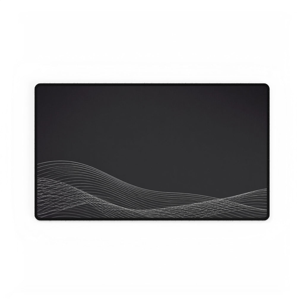 Printify preview: Charcoal Interference desk mat, 23.6 × 13.8 inches, flat on a white background.