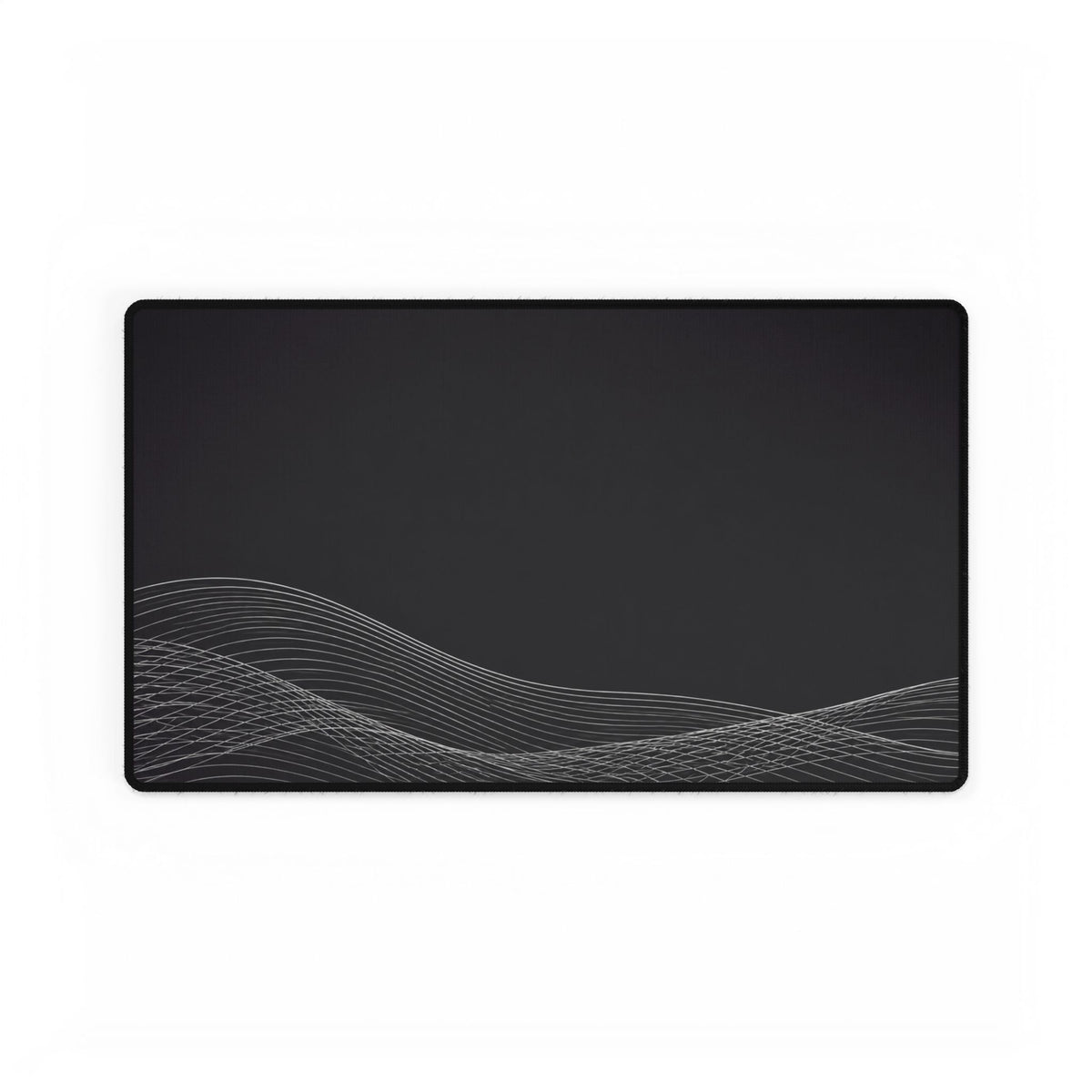 Printify preview: Charcoal Interference desk mat, 23.6 × 13.8 inches, flat on a white background.