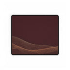 Printify preview: Burgundy Interference desk mat, 14.4 × 12.1 inches, flat on a white background.