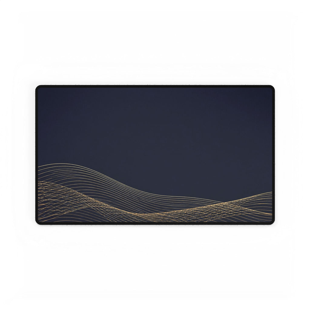 Printify preview: Navy Interference desk mat, 23.6 × 13.8 inches, flat on a white background.