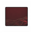 Printify preview: Burgundy Evolution desk mat, 14.4 × 12.1 inches, flat on a white background.