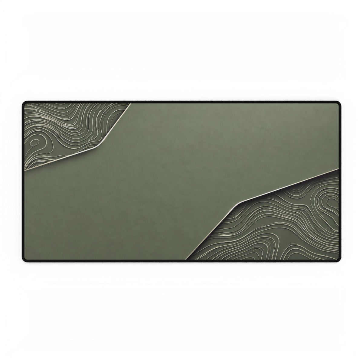 Printify preview: Sage Cutaway desk mat, 31.5 × 15.5 inches, flat on a white background.