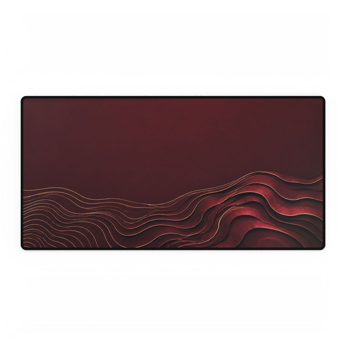 Printify preview: Burgundy Evolution desk mat, 31.5 × 15.5 inches, flat on a white background.