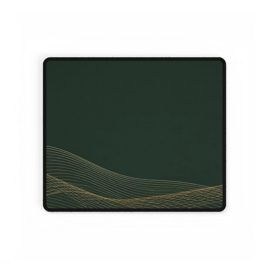 Printify preview: Forest Interference desk mat, 14.4 × 12.1 inches, flat on a white background.