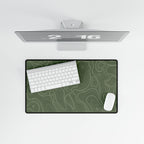 Printify preview: Sage Atlas, 23.6 × 13.8 inches, overhead desk view with keyboard and mouse.