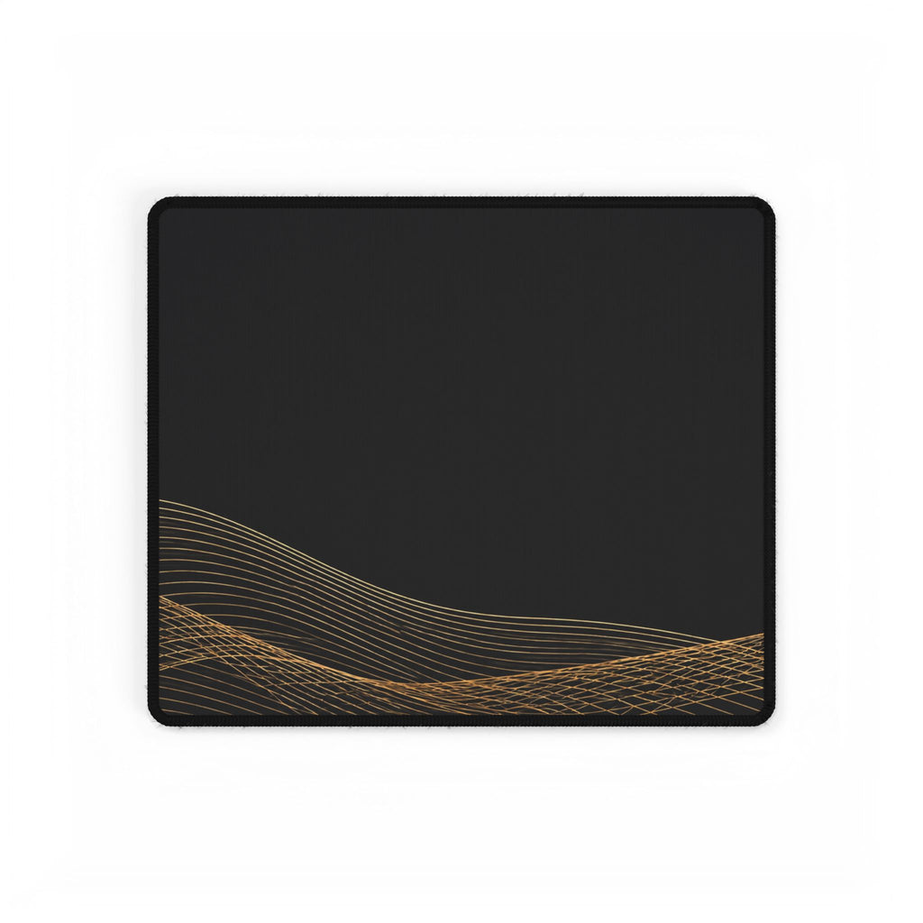 Printify preview: Obsidian Interference desk mat, 14.4 × 12.1 inches, flat on a white background.
