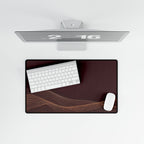 Printify preview: overhead view of Burgundy Interference, 23.6 × 13.8 inches, with keyboard and mouse.