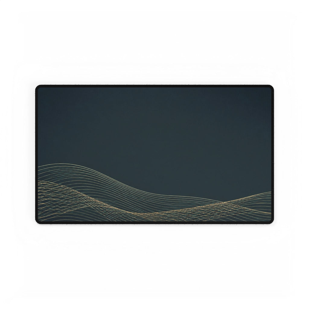 Printify preview: Teal Interference desk mat, 23.6 × 13.8 inches, flat on a white background.