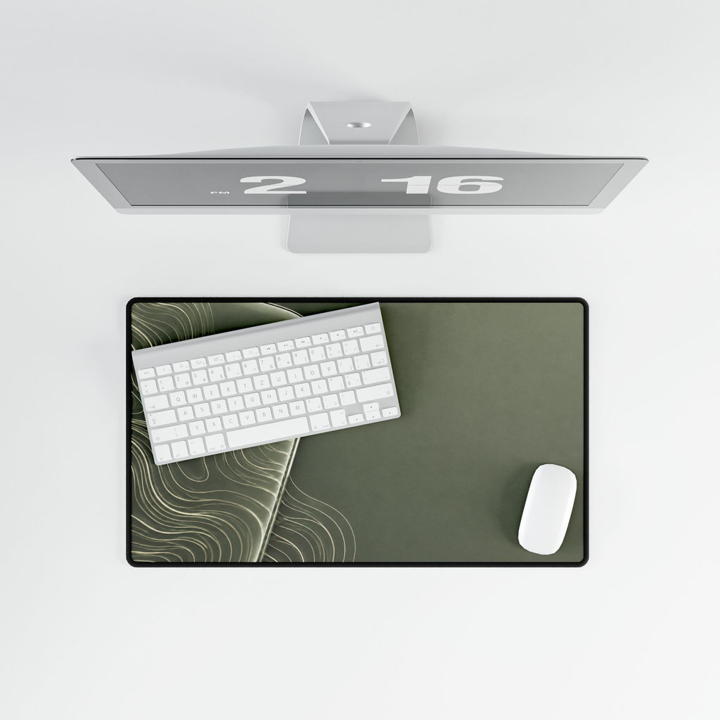 Printify preview: overhead view of Sage Optic, 23.6 × 13.8 inches, with keyboard and mouse.