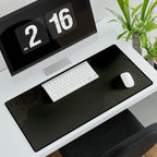 Printify preview: Minimal Olive Gold, 23.6 × 13.8 inches, angled desk view with keyboard and mouse.