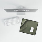 Printify preview: Sage Fold, 14.4 × 12.1 inches, overhead desk view with keyboard and mouse.