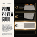 Minimal Stone Grey print preview guide comparing styled mockups, printed detail and artwork reference.