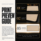 Minimal Beige print preview guide comparing styled mockups, printed detail and artwork reference.
