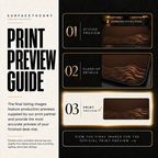 Espresso Evolution print preview guide showing the styled artwork, close-up and print reference.