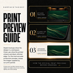 Forest Horizon print preview guide with a styled mockup, close-up and artwork reference.