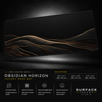 Obsidian Horizon desk mat floating against a dark studio background.