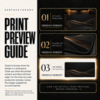 Obsidian Horizon print preview guide comparing styled presentation, close-up and artwork reference.