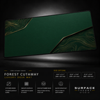 Forest Cutaway desk mat floating against a dark studio background.