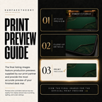 Forest Cutaway print preview guide showing the styled artwork, close-up and print reference.