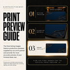 Navy Cutaway print preview guide showing the styled artwork, close-up and print reference.