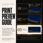 Navy Interference print preview guide showing the styled artwork, close-up and print reference.