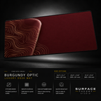 Burgundy Optic desk mat floating against a dark studio background.