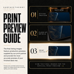 Navy Optic print preview guide showing the styled artwork, close-up and print reference.